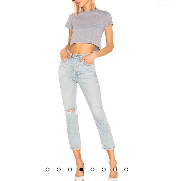 Agolde Riley High Rise Straight Crop in Shatter - Picture 3 of 8